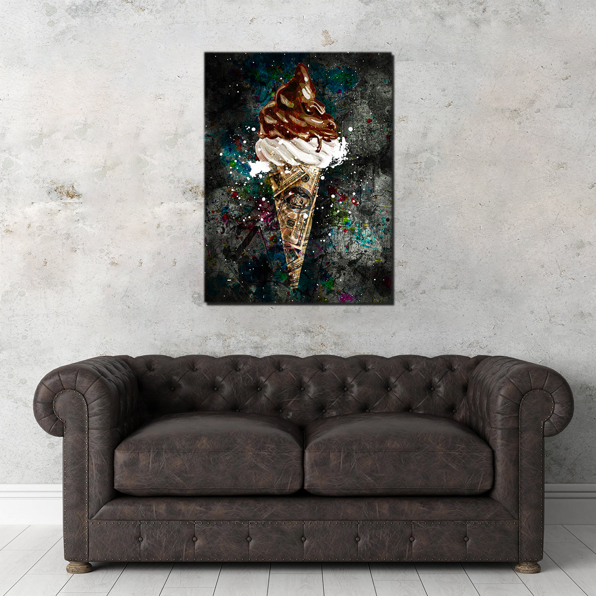 Stylish Dollar Cone Canvas Wall Art by Studiodtalk