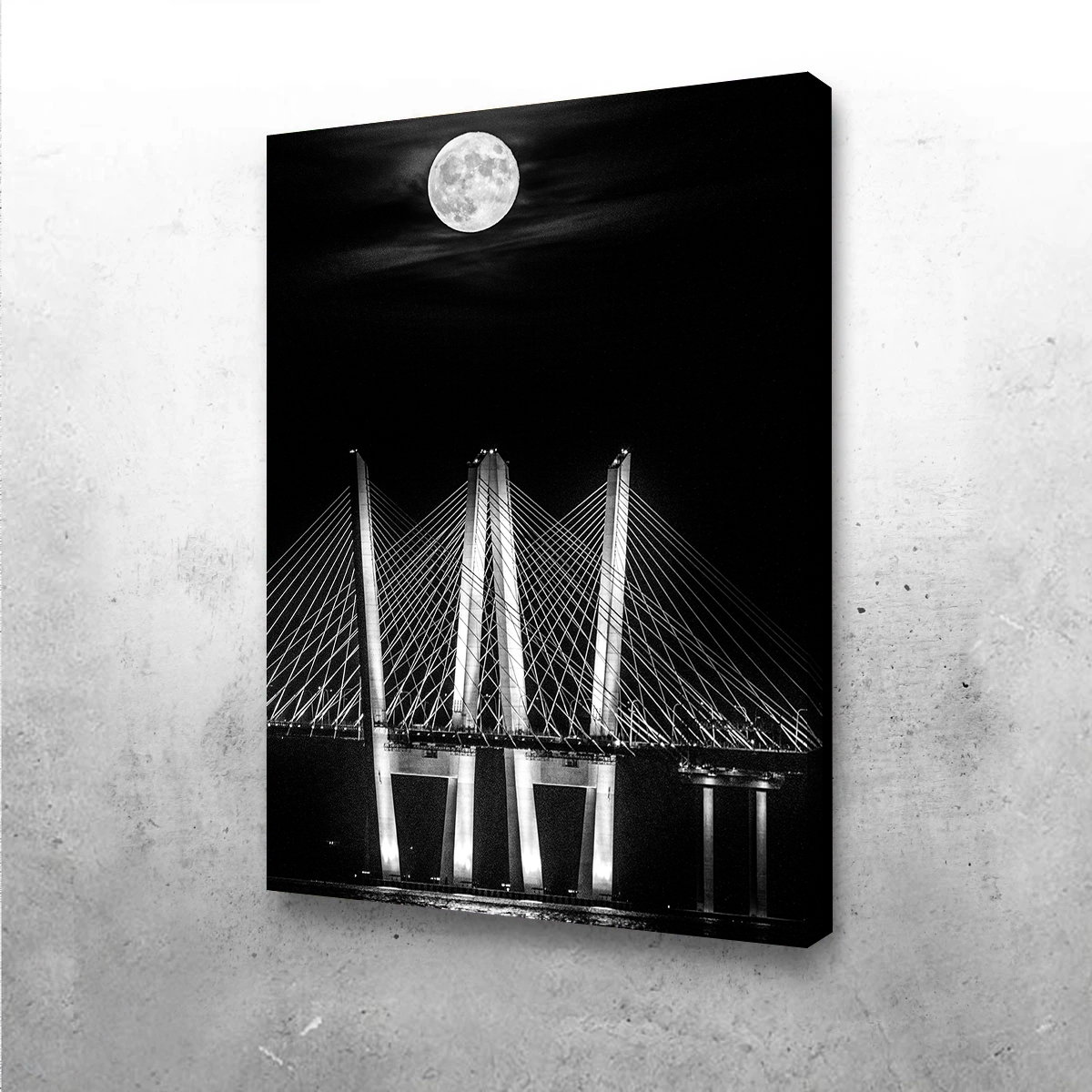 Stunning Grayscale Buck Moon Rising Wall Art by Dennis Maida