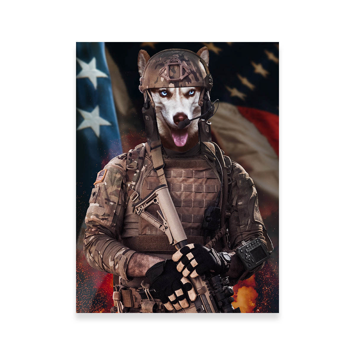 Stunning Doggy Soldier Wall Art by INDOARC