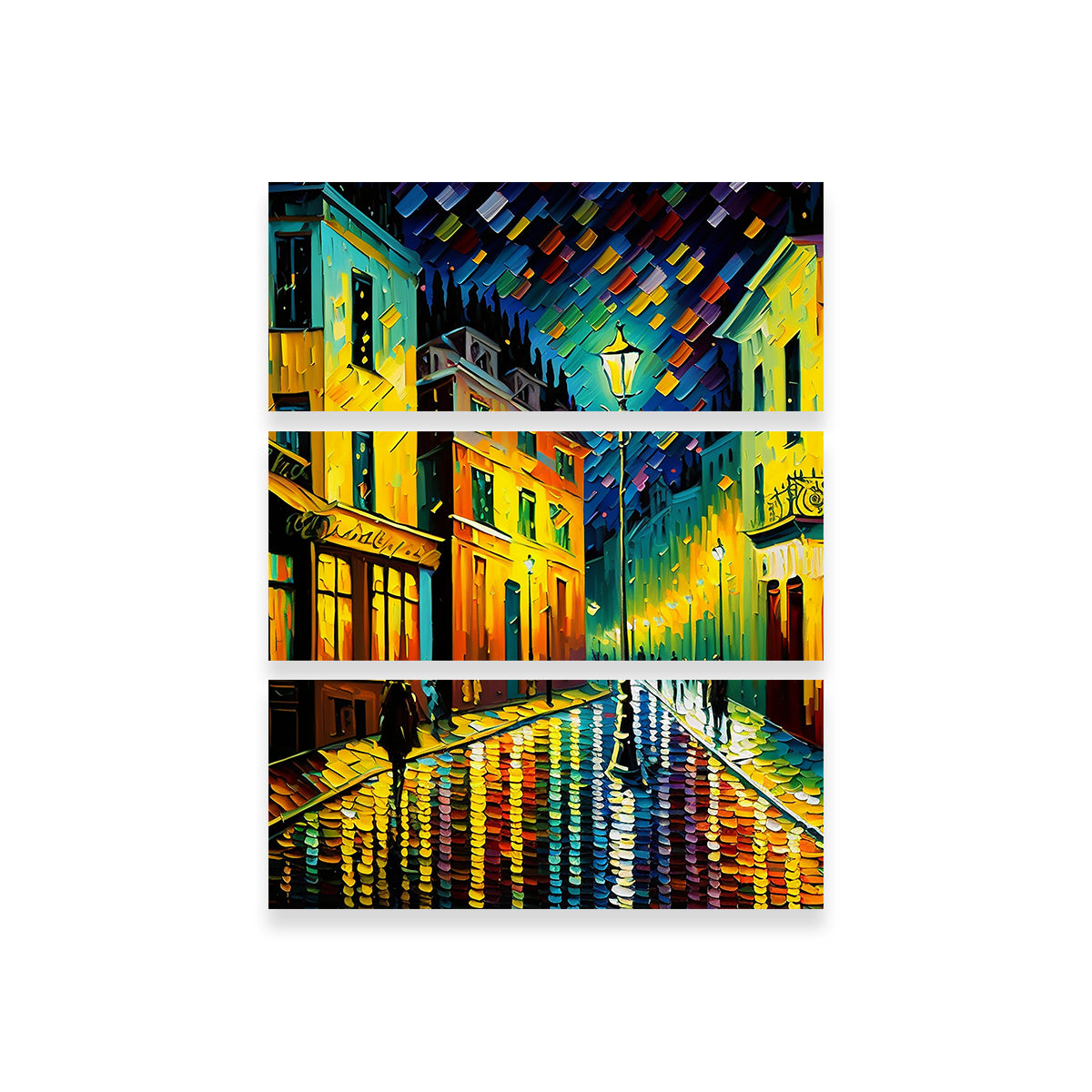 Vibrant Rainbow Row Wall Art by Jennifer Hotai
