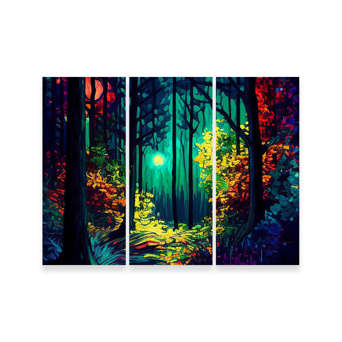 Enchanting Moon Through The Forest Wall Art - Museum Quality Decor