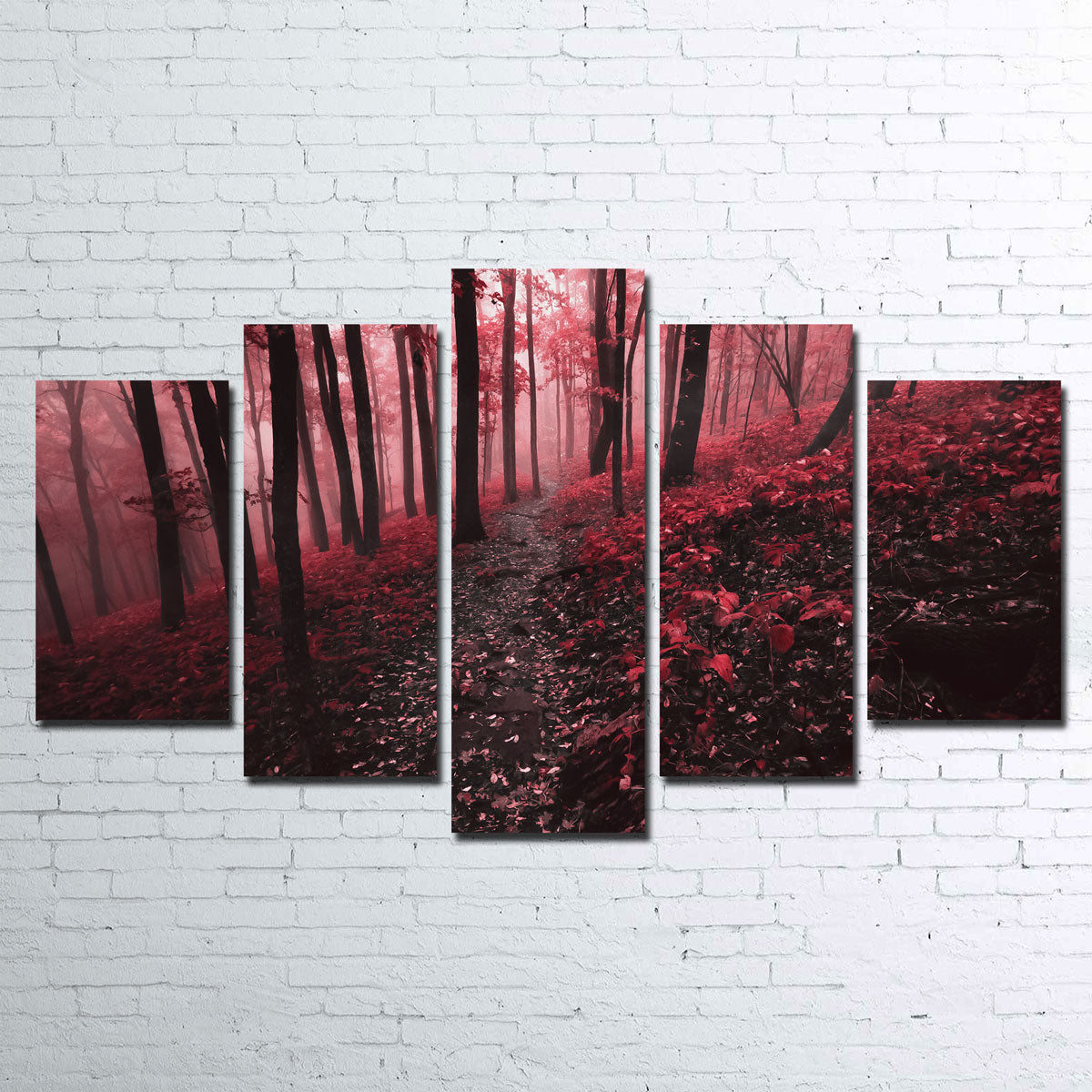Stunning Red Forest Wall Art by Lucas Moore