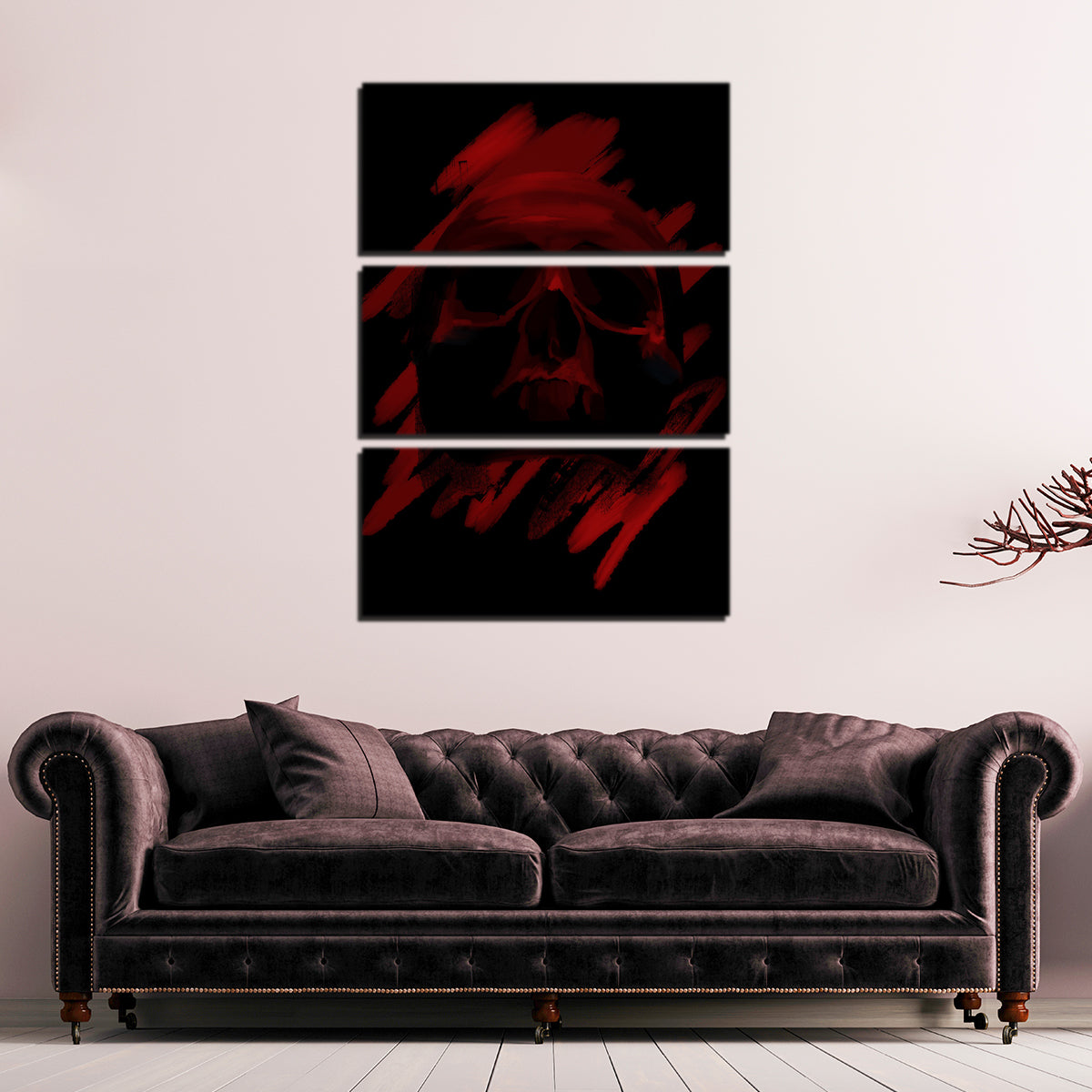 Stunning Blood Red Skull Wall Art by Andy Brackpool