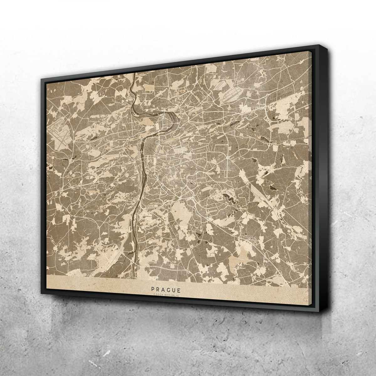 Prague Map Wall Art - Stunning Handmade Canvas Print