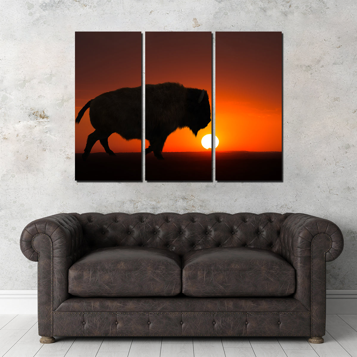 Stunning Bison at Sunset Wall Art for Your Home Decor