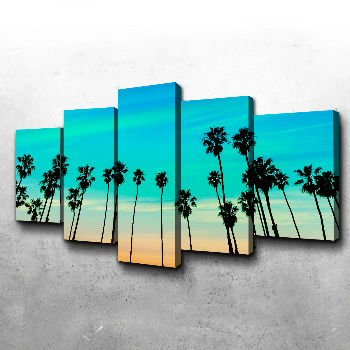 Gorgeous Palm Tree Sunset Santa Barbara Wall Art for Stunning Home Decor