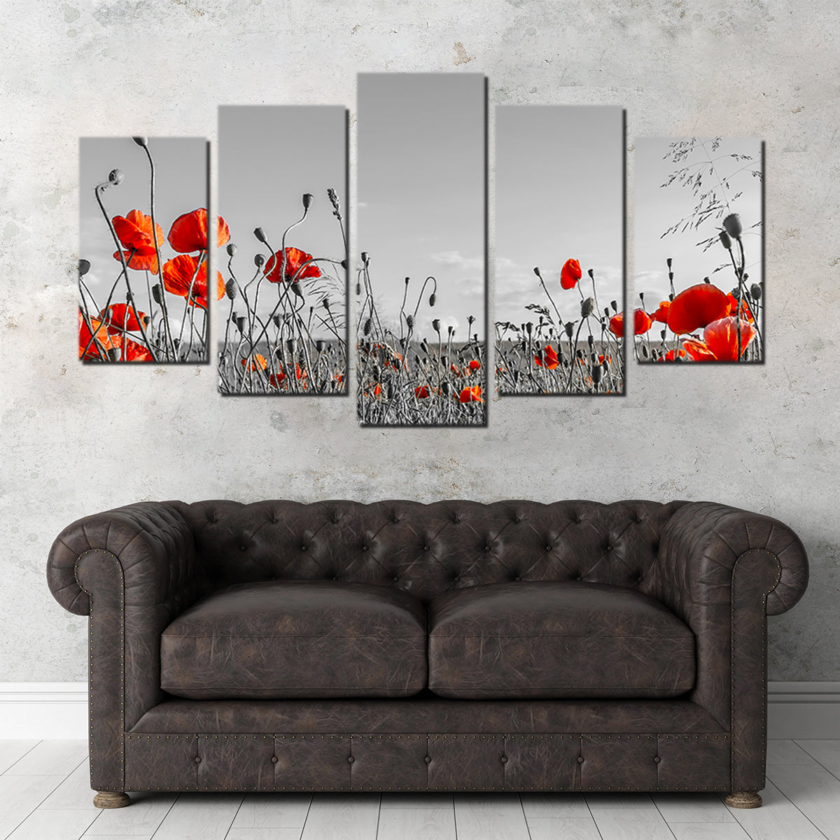 Gorgeous Lovely Poppy Field Wall Art for Home Decor