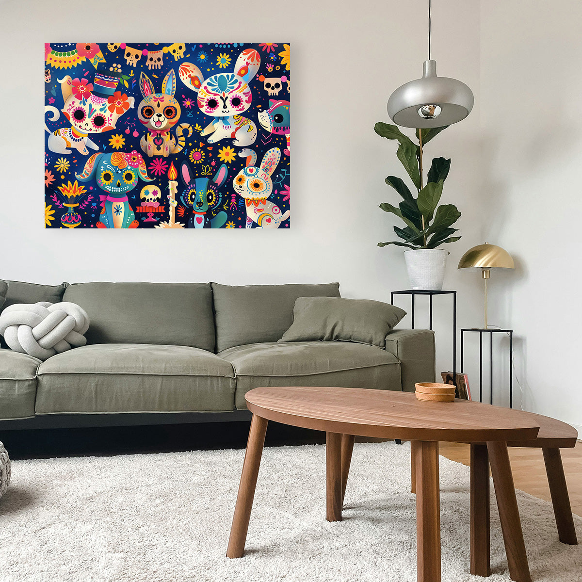 Eye - catching Day of the Dead Animals Wall Art for Home Decor