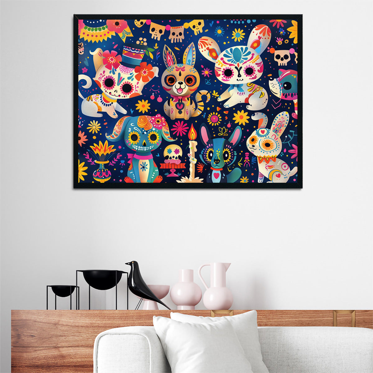 Eye - catching Day of the Dead Animals Wall Art for Home Decor