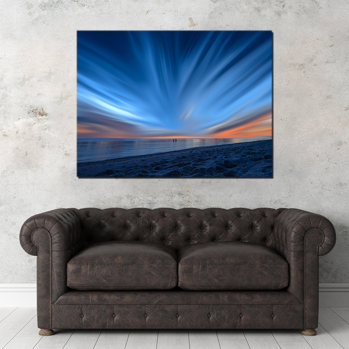 Blue Explosion Wall Art by Eileen Rollin - Museum Quality Canvas Print