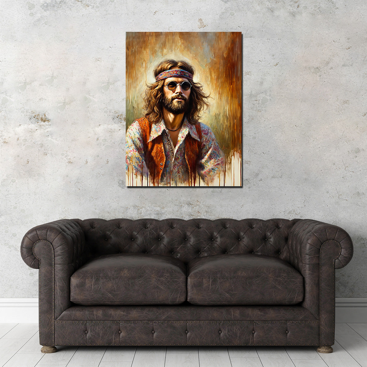 Unique A Hippie Man Wall Art for Stunning Home Decor