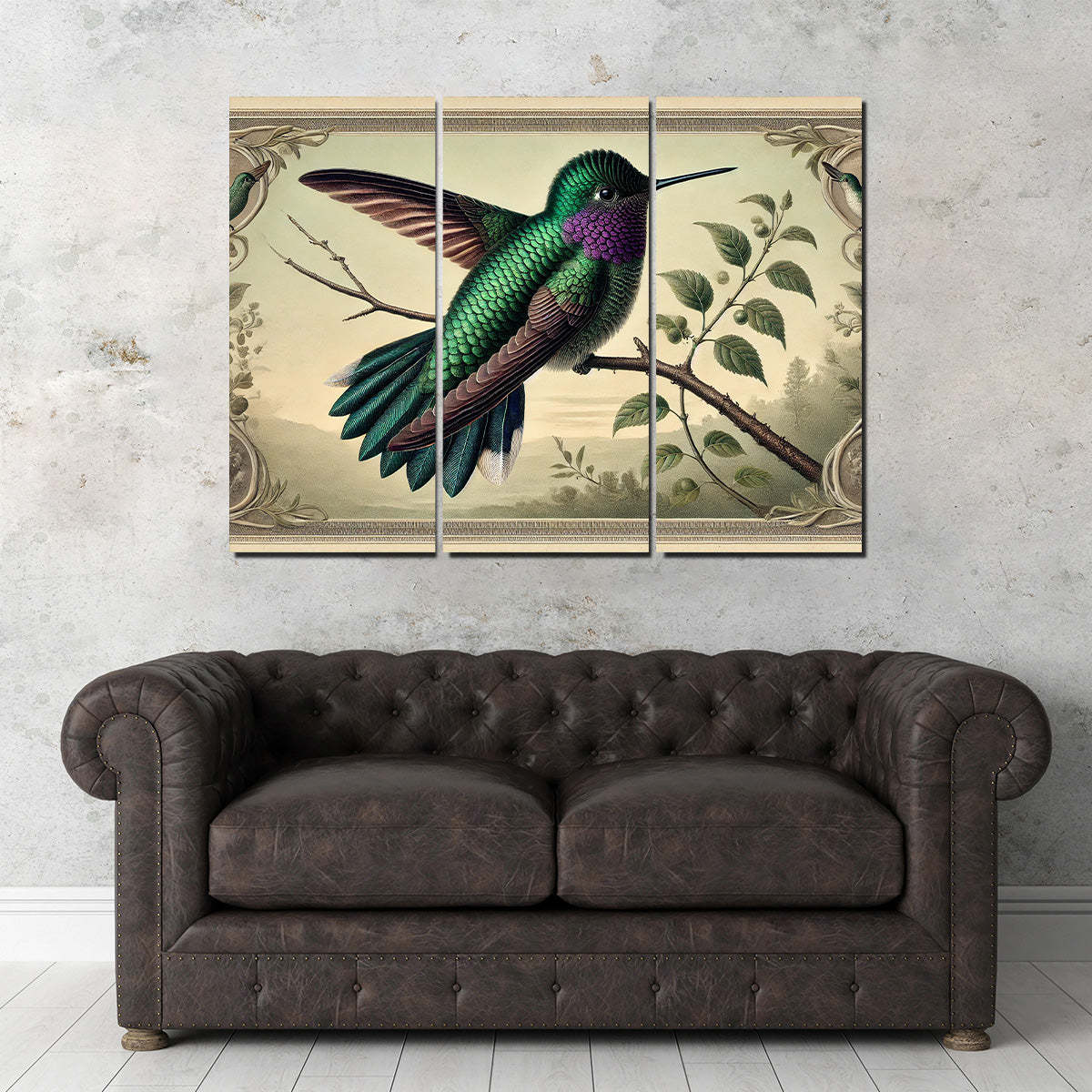 Stunning JJ Audubon's Style Hummingbird Print Wall Art for Home Decor