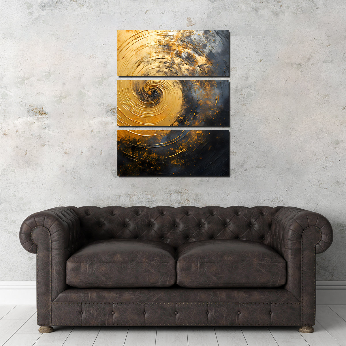 Abstract Black and Gold Geometric Shapes Wall Art for 8x Size Decor
