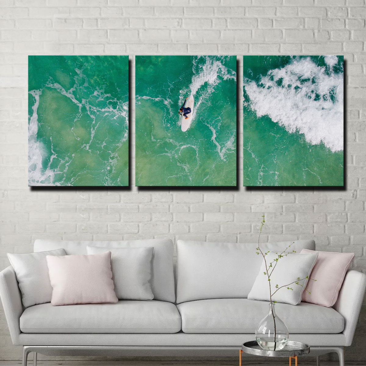 Stunning Green Surf Wall Art by Karolis Janulis