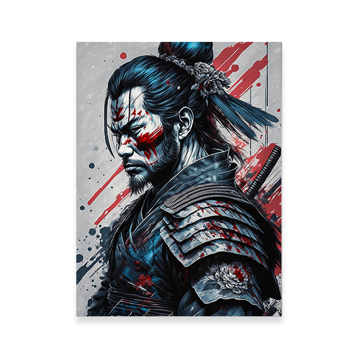 Authentic Japanese Samurai Warrior Portrait Wall Art for Stunning Home Decor