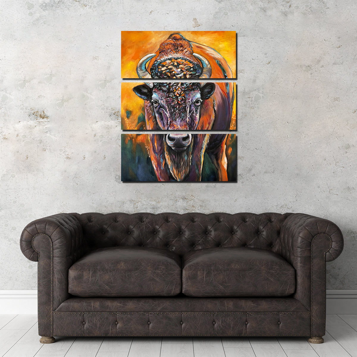 Exquisite Bison Oil Painting Wall Art for Stunning Home Decor