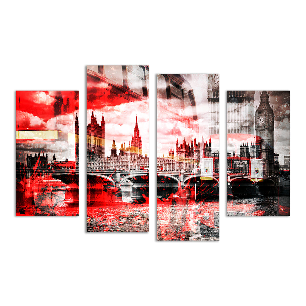 Stunning City Art LONDON Red Bus Composing Wall Art by Melanie Viola