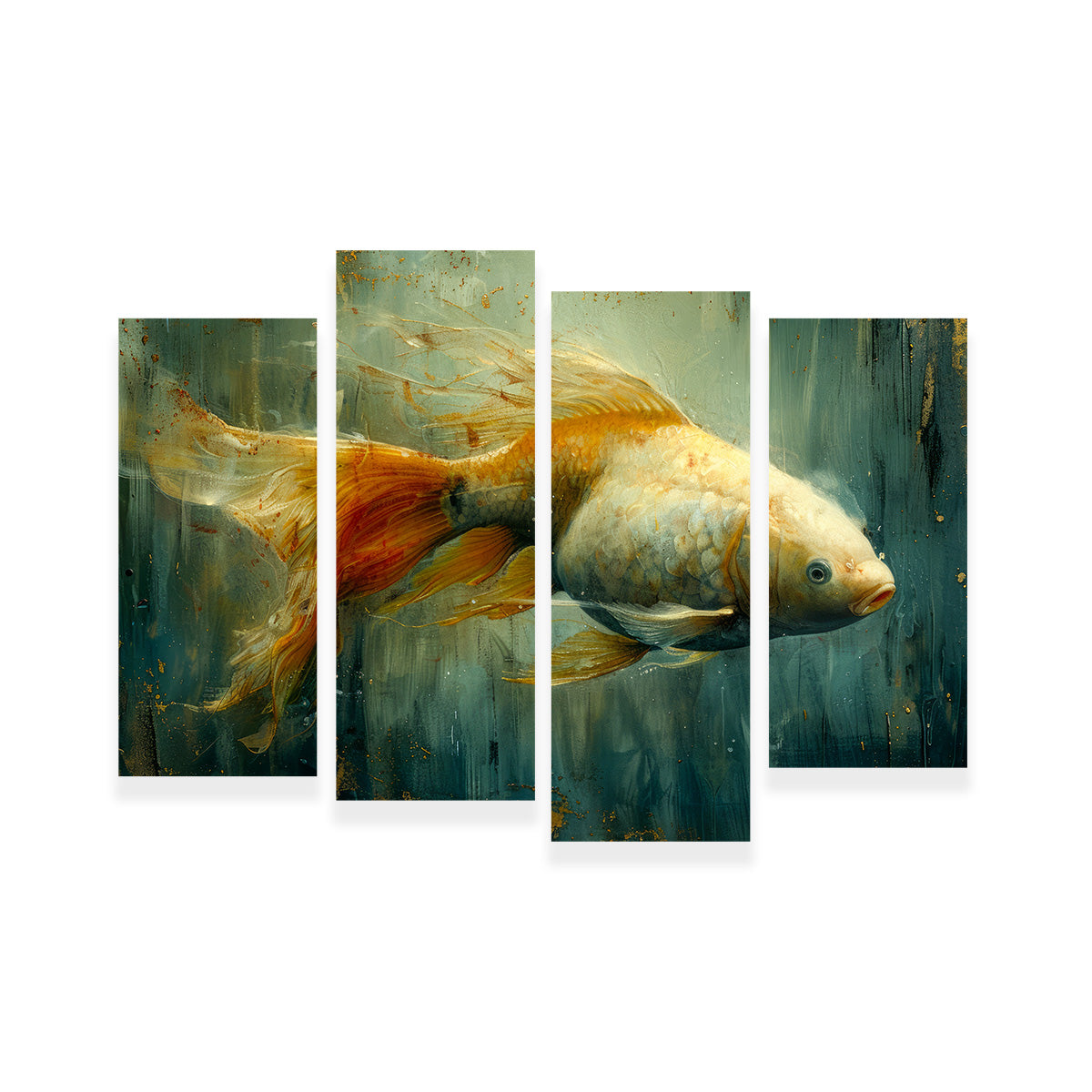 Stunning Golden Koi Fish Wall Art for Elegant Home Decor