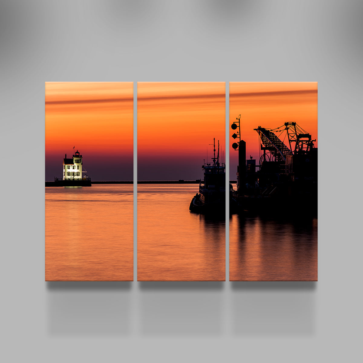 Breathtaking Lorain Harbor Lighthouse Sunset Wall Art for Stunning Home Decor