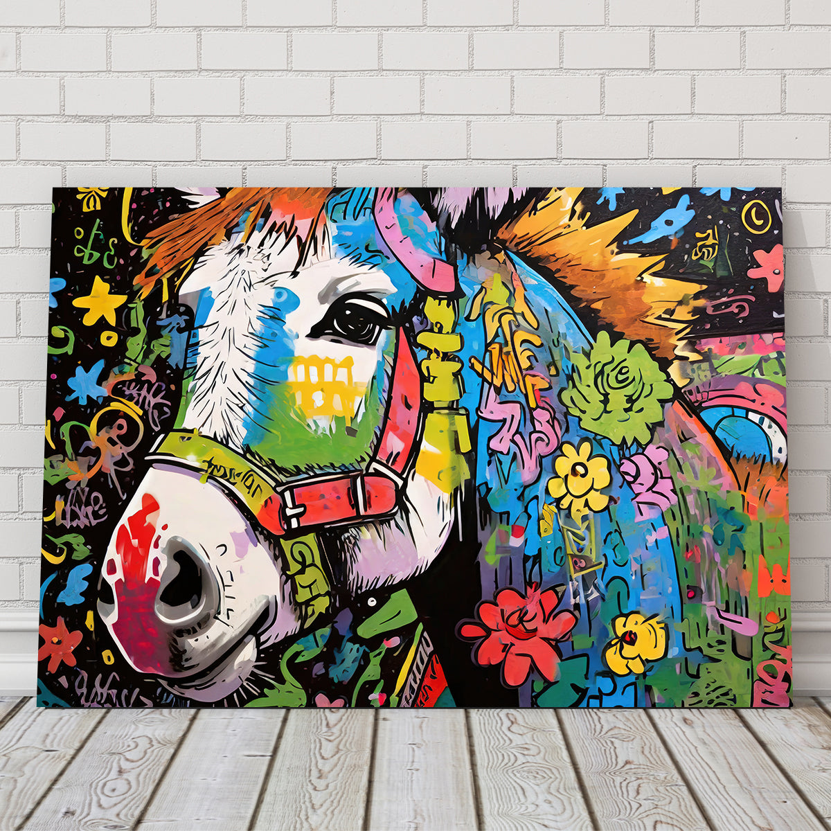 Unique Donkey Graffiti Wall Art by Stephen Chambers