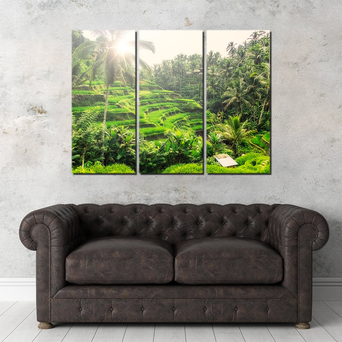 Tegallalang Wall Art - Premium Handmade Canvas with Sustainable Pine Wood Frames