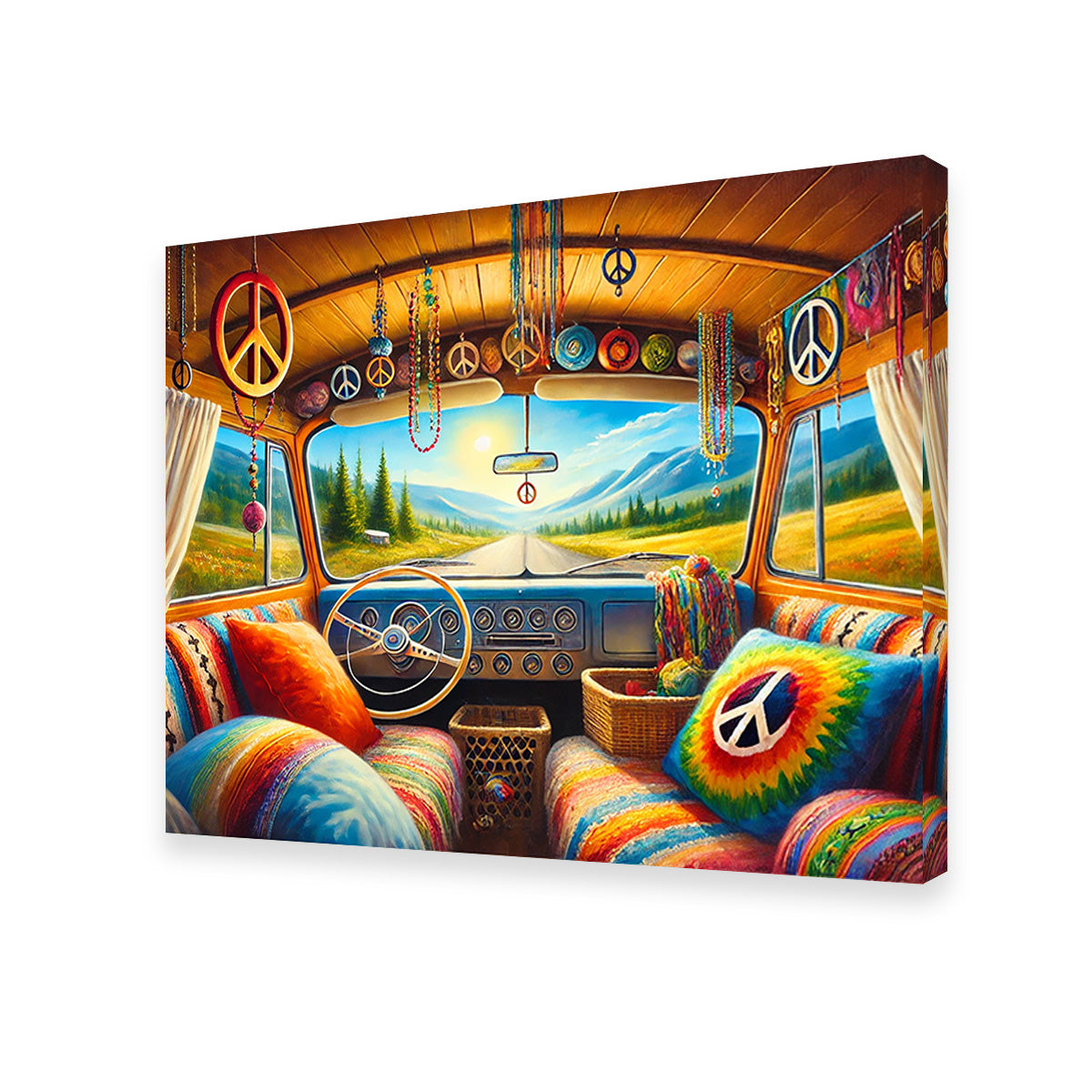 Vibrant Hippie Van Interior Wall Art for Stunning Decor