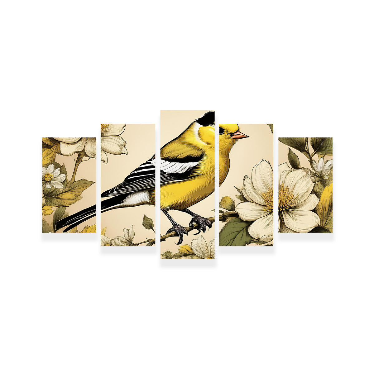 Stunning JJ Audubon's Style American Goldfinch Wall Art for Your Home Decor