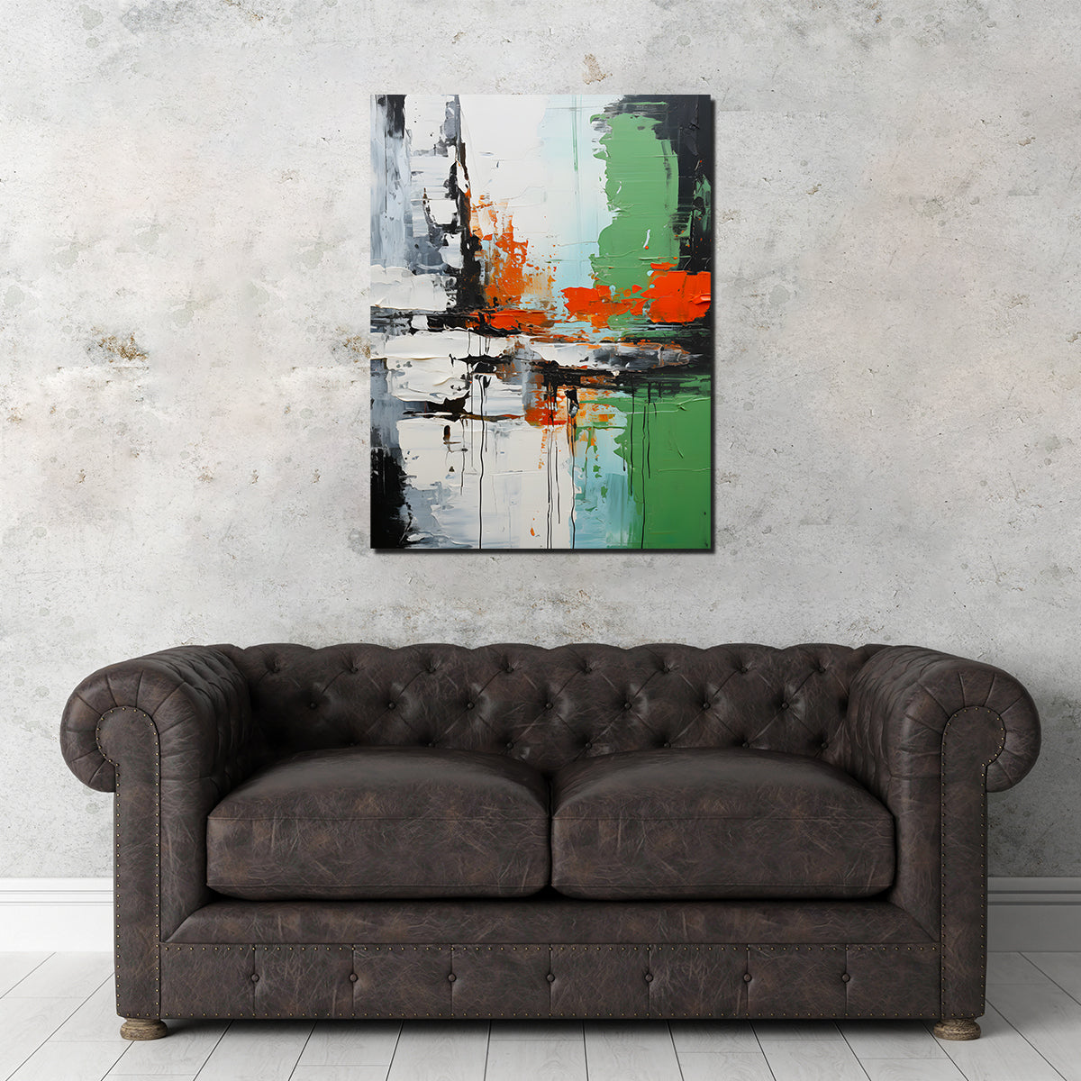 Stunning Abstract Green and White Shapes 2 Wall Art for Modern Spaces
