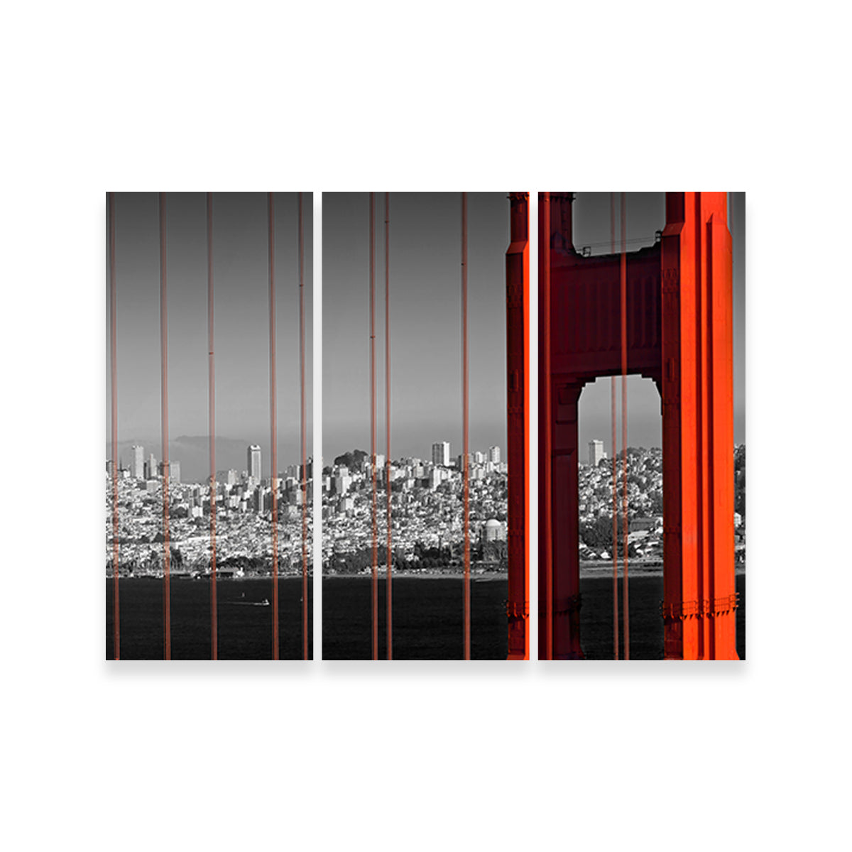 Stunning Golden Gate Bridge - Panoramic Downtown View Wall Art by Melanie Viola