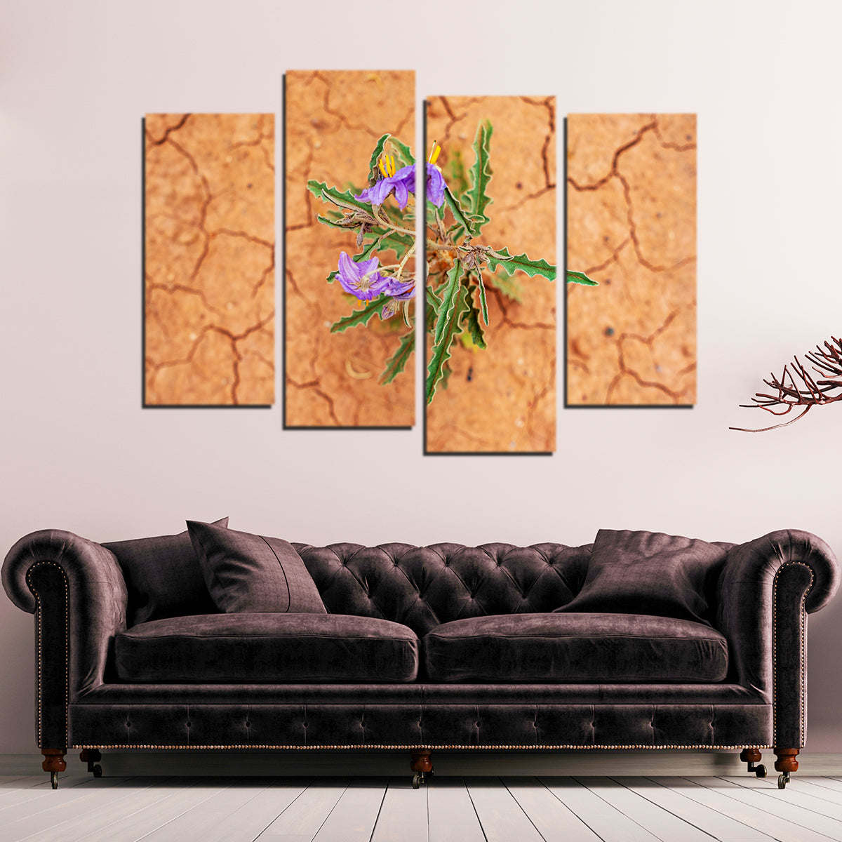 Gorgeous Purple Desert Wild Flowers Wall Art for Stunning Decor