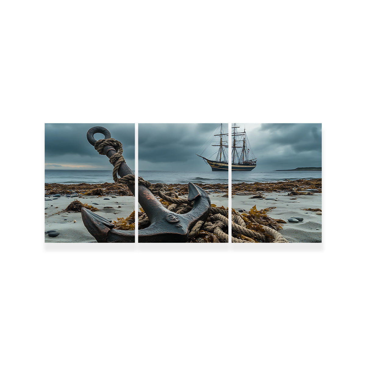 Stunning Rustic Anchor on Sandy Beach Wall Art for Coastal Decor