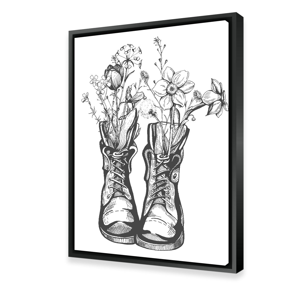 Stunning Boots & Wild Flowers Wall Art for Your Home Decor