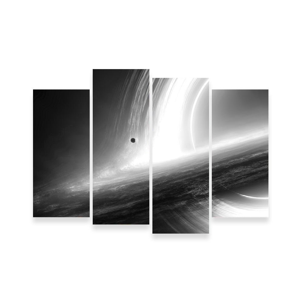 Stunning Interstellar Gargantua Grayscale Wall Art for Space Enthusiasts