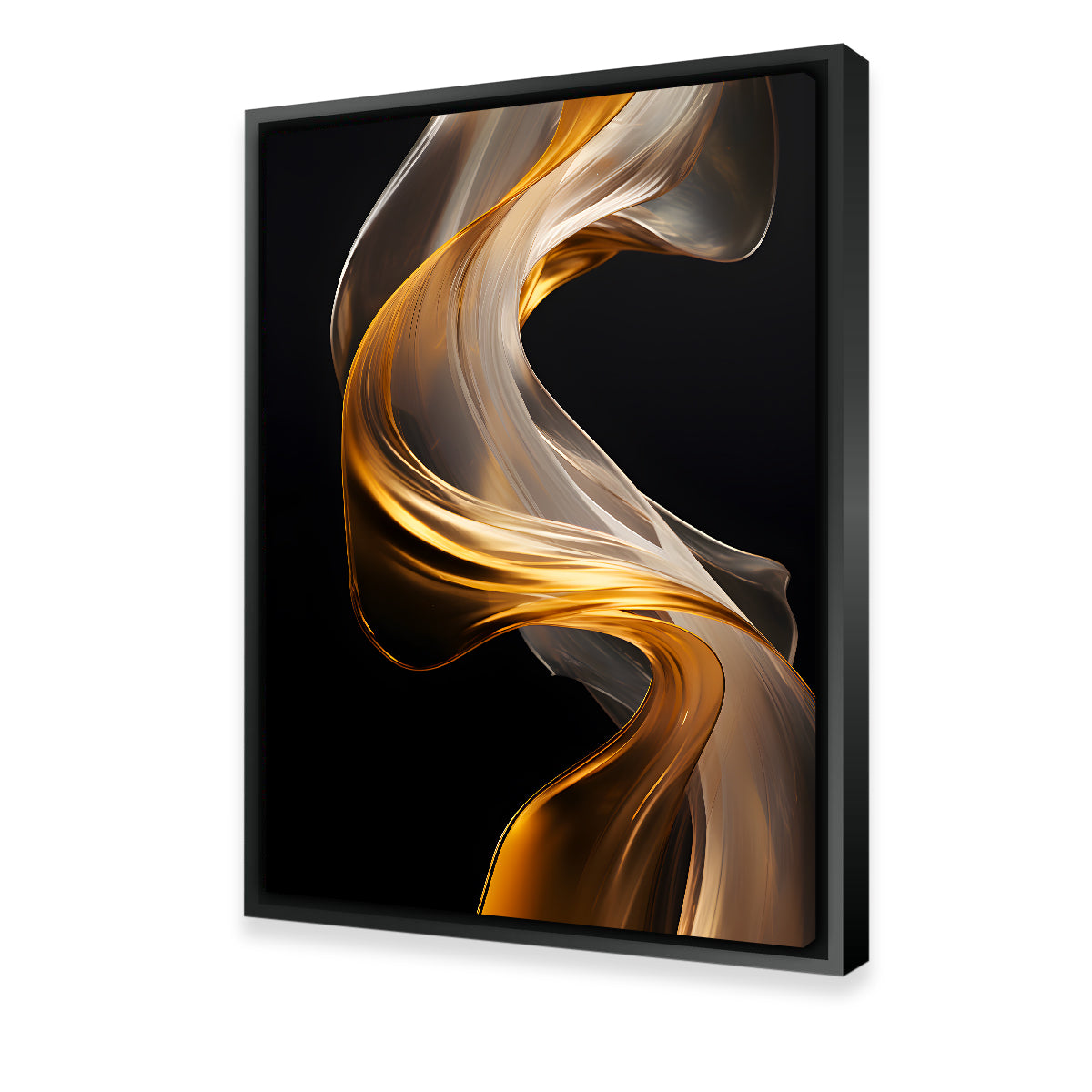 Stunning Abstract White Gold Waves 2 Wall Art for Elegant Decor