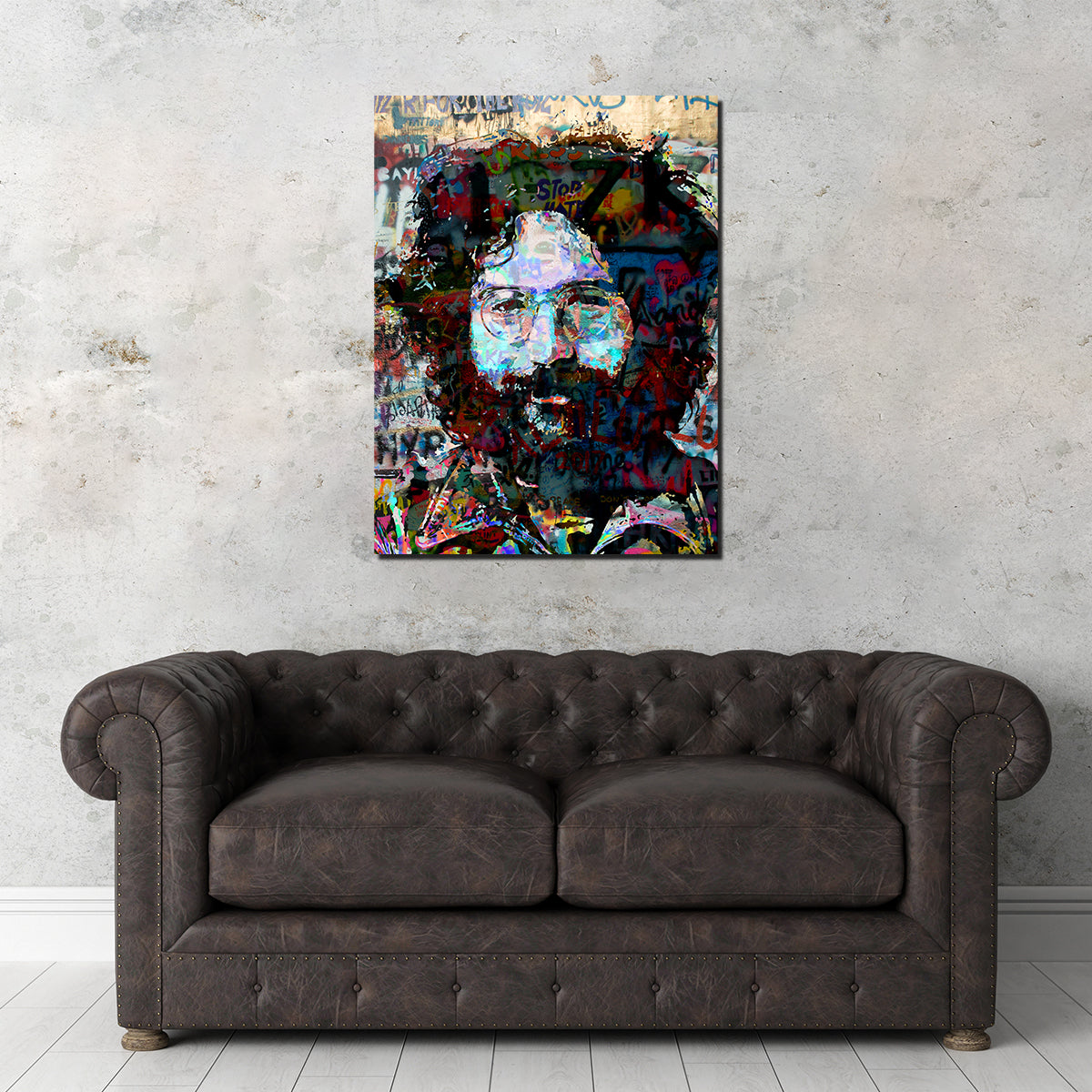 Stunning Jerry Garcia Heavy Graffiti Wall Art by Stephen Chambers