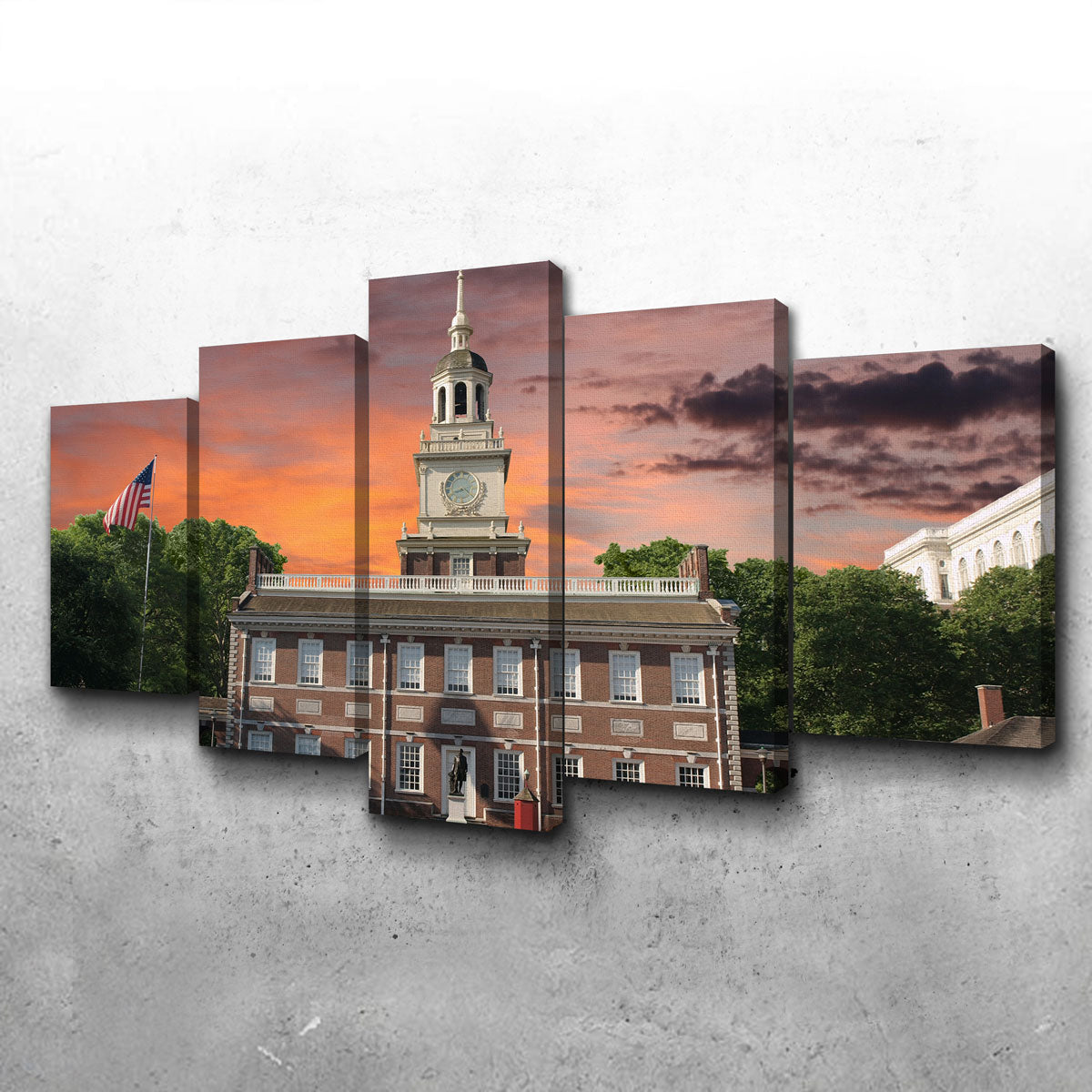Stunning Independence Hall Sunset Wall Art for Your Home Decor