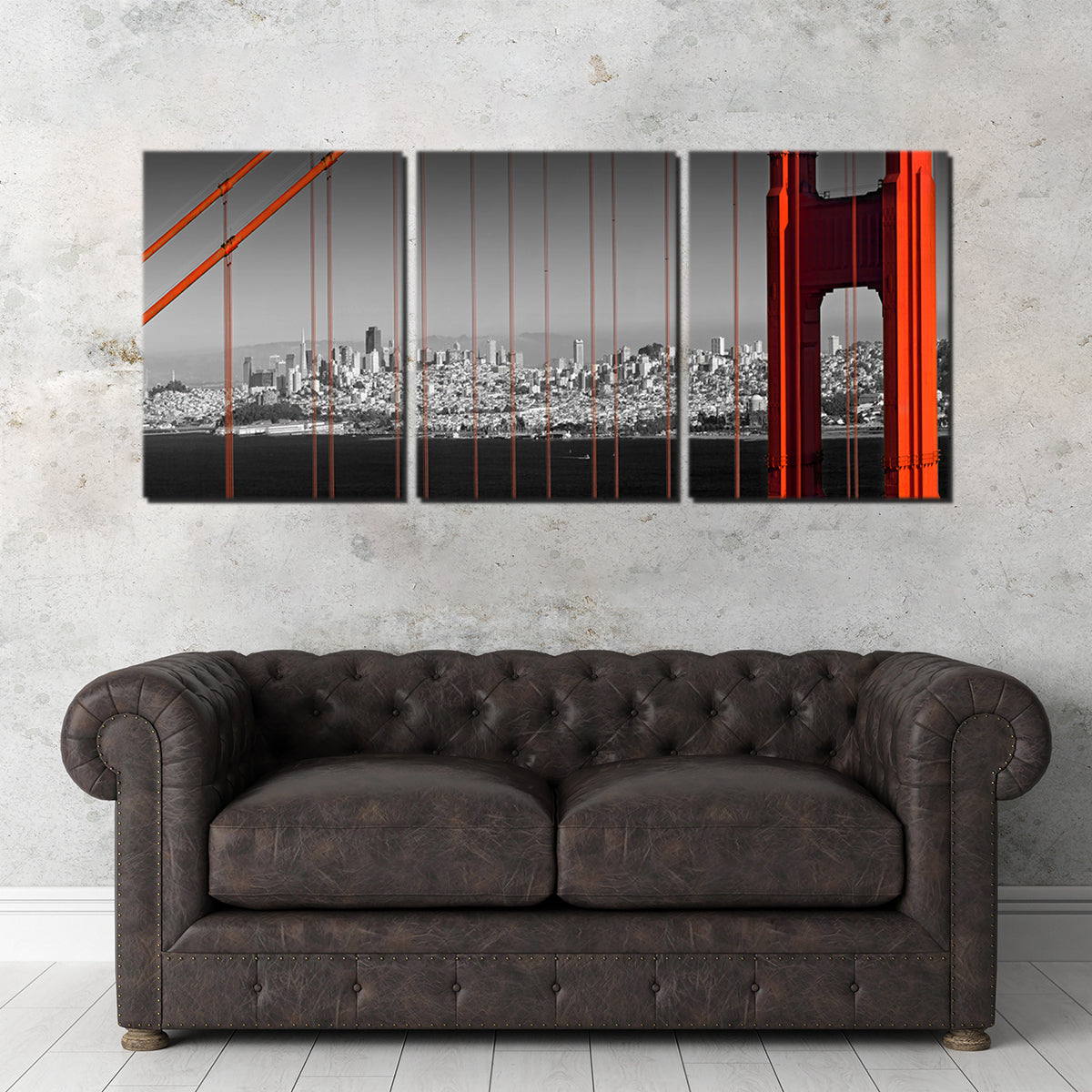 Stunning Golden Gate Bridge - Panoramic Downtown View Wall Art by Melanie Viola