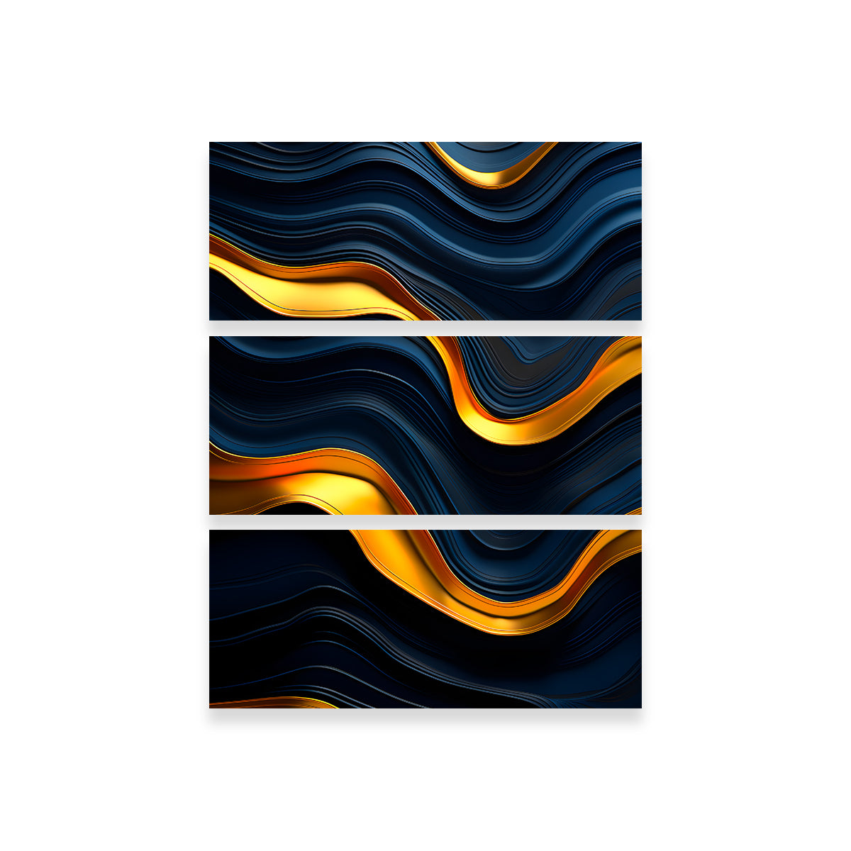 Stunning Abstract - Blue Gold Shapes 20 Wall Art for Modern Interiors