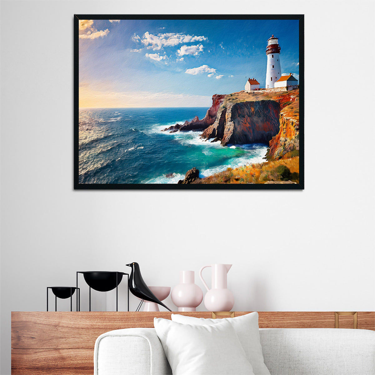 Stunning Lighthouse on the Cliffs Wall Art
