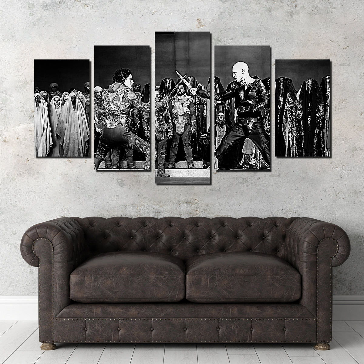 Stunning Paul Vs. Feyd Rautha Grayscale Wall Art for Your Home Decor