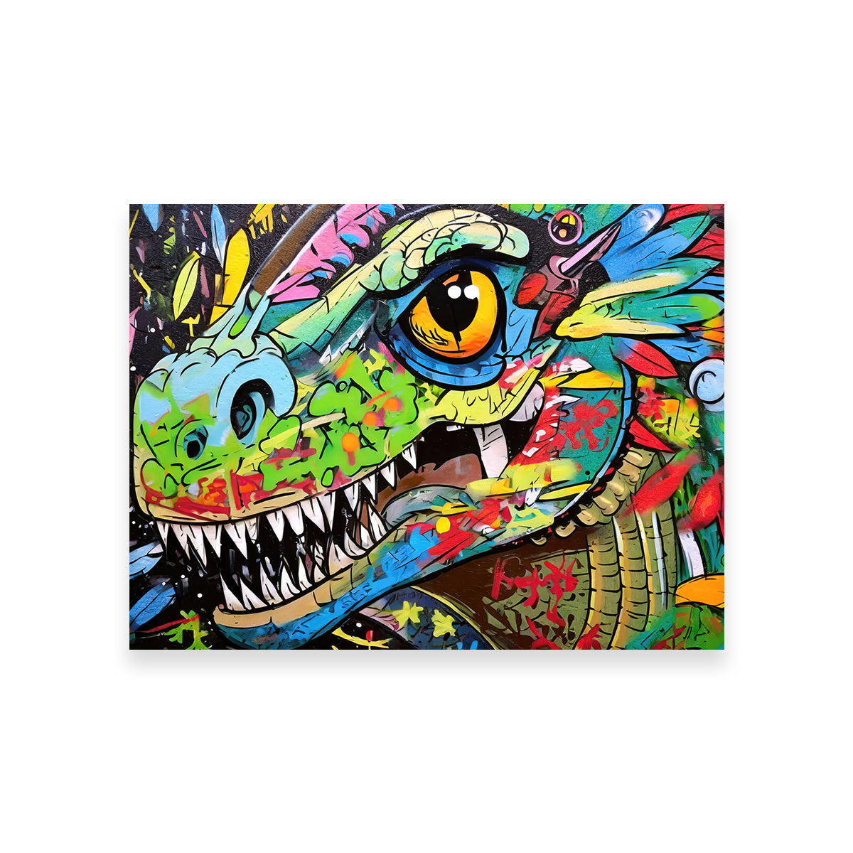 Stunning Dinosaur Graffiti Wall Art by Stephen Chambers
