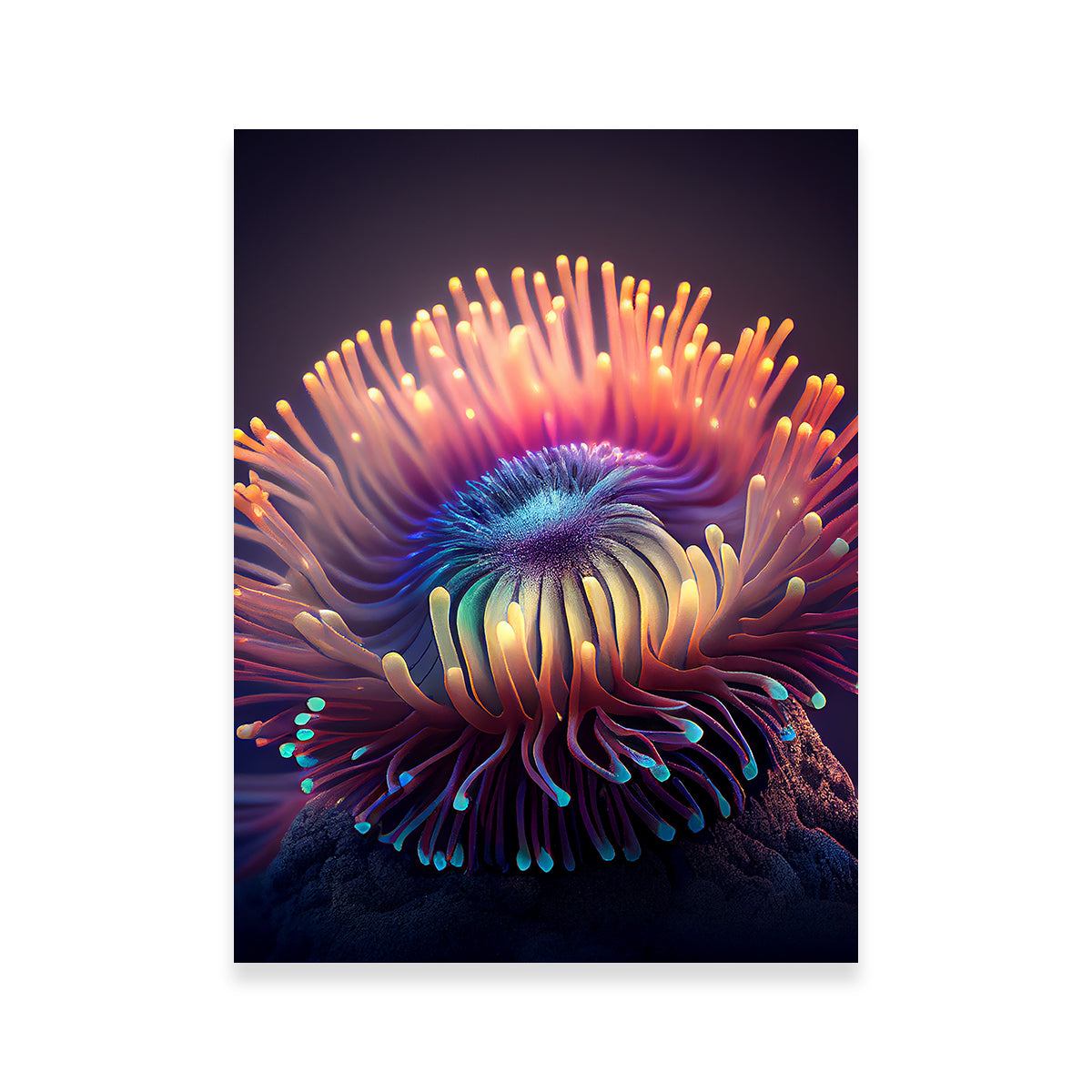 Stunning Glowing Sea Anemone Wall Art for Home Decor