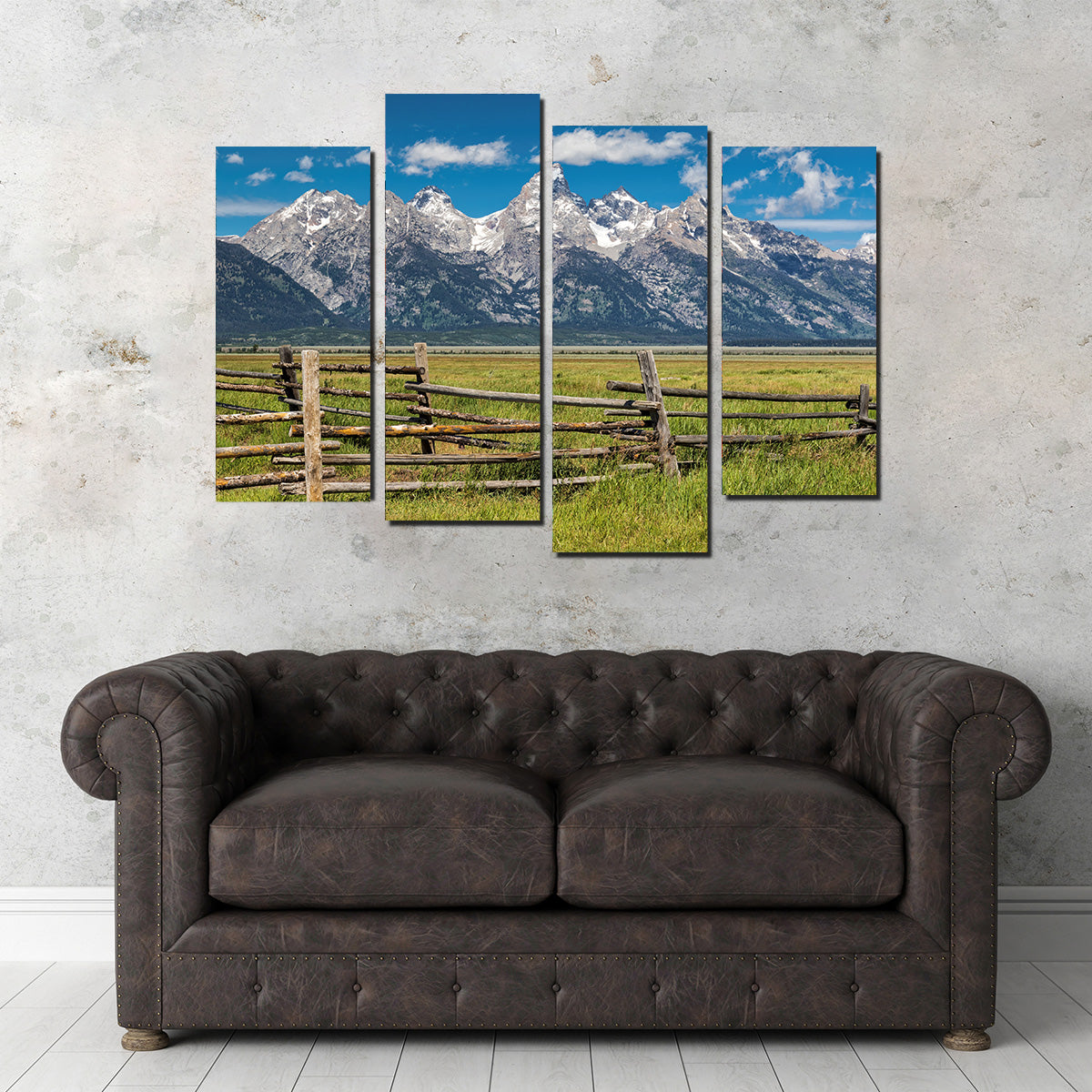 Stunning Grand Tetons and Corral Fence Wall Art for Your Home Decor