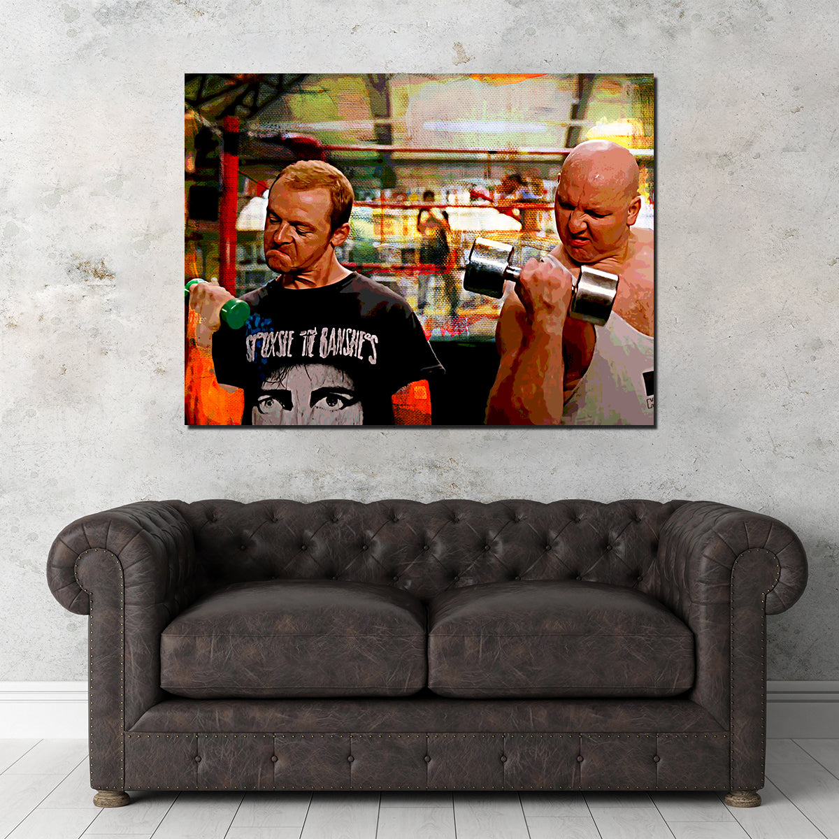 Run Fatboy Run Stylish Dumbbells Wall Art for Fitness Enthusiasts
