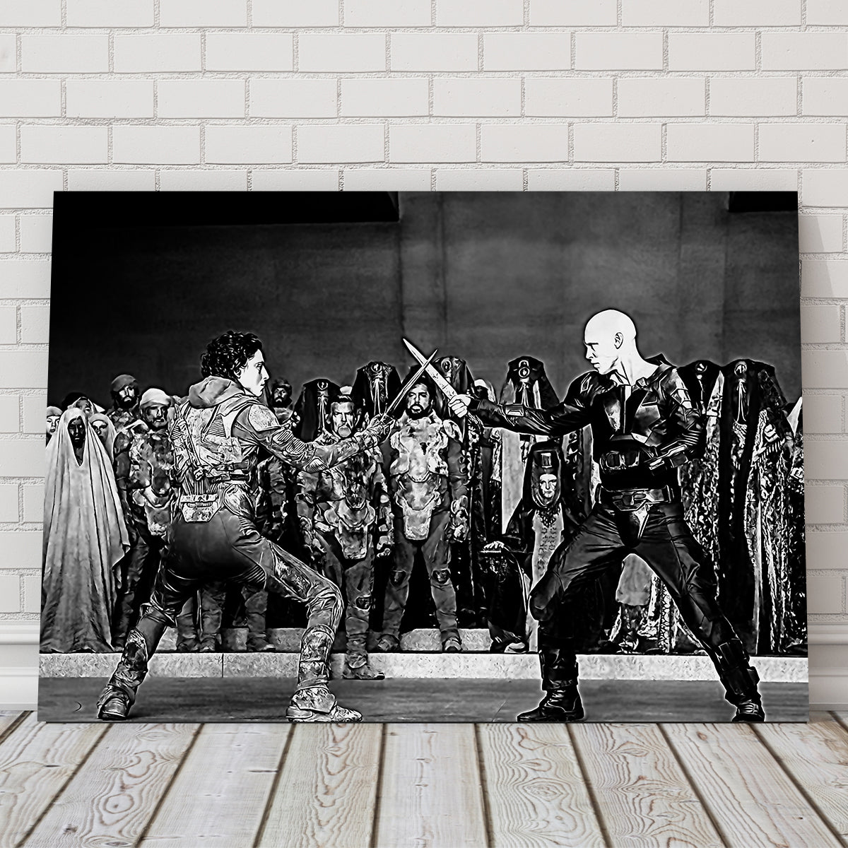 Stunning Paul Vs. Feyd Rautha Grayscale Wall Art for Your Home Decor
