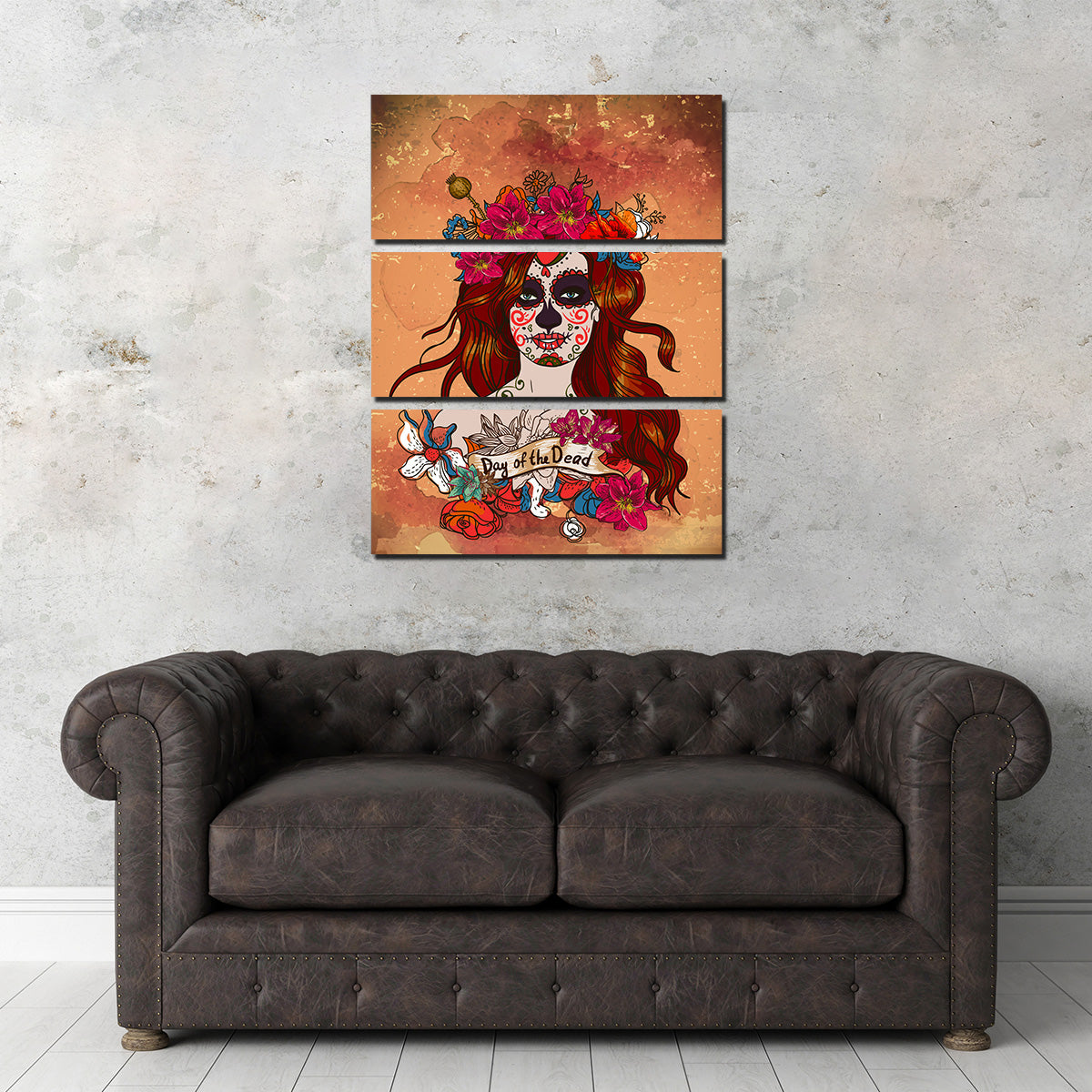 Stunning Girl With Sugar Skull Wall Art for Your Home Decor