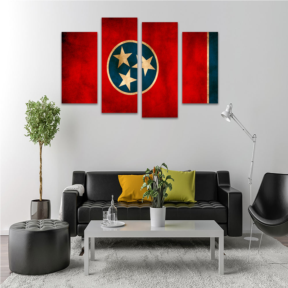 Vintage Tennessee Flag Grunge Wall Art for Stunning Home Decor