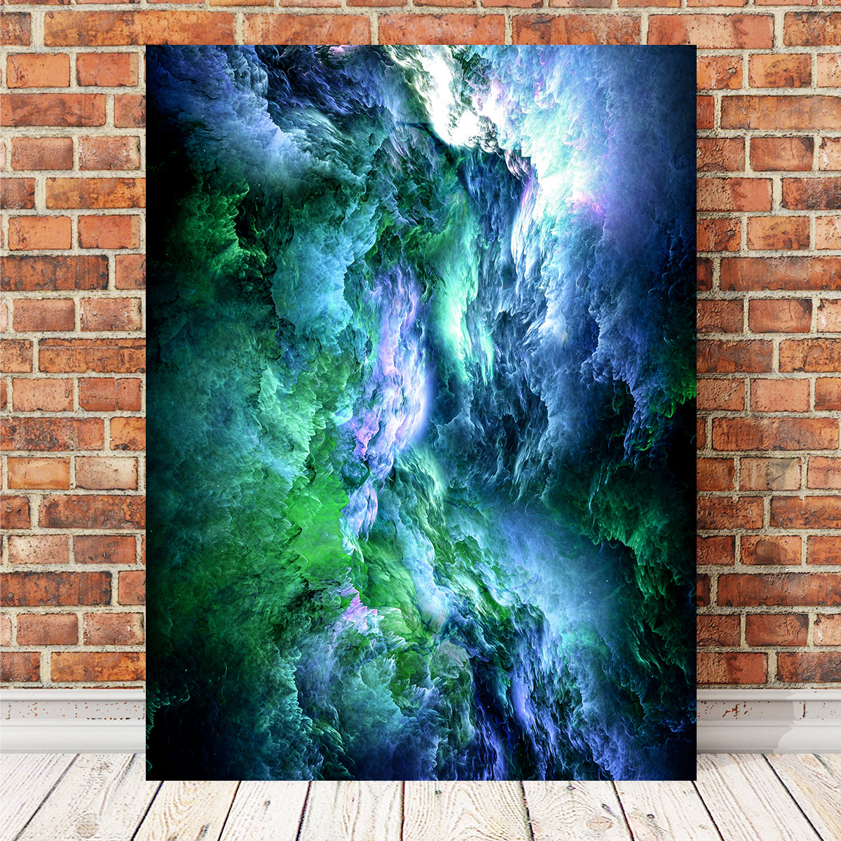 Stunning Space Dust Nebula Green Wall Art - Ideal for Home Decor