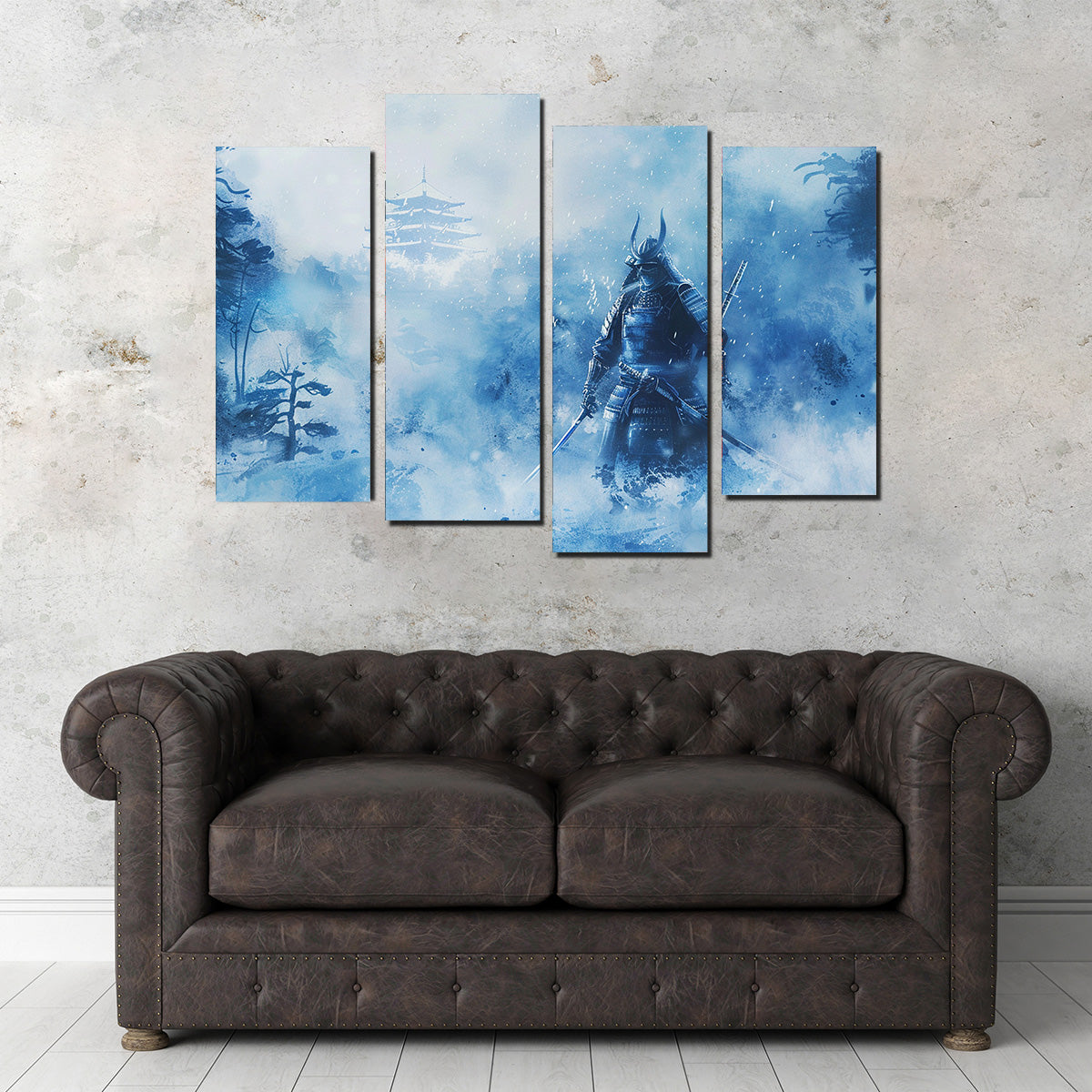 Stunning Samurai Misty Winter Forest Wall Art for Your Home Decor