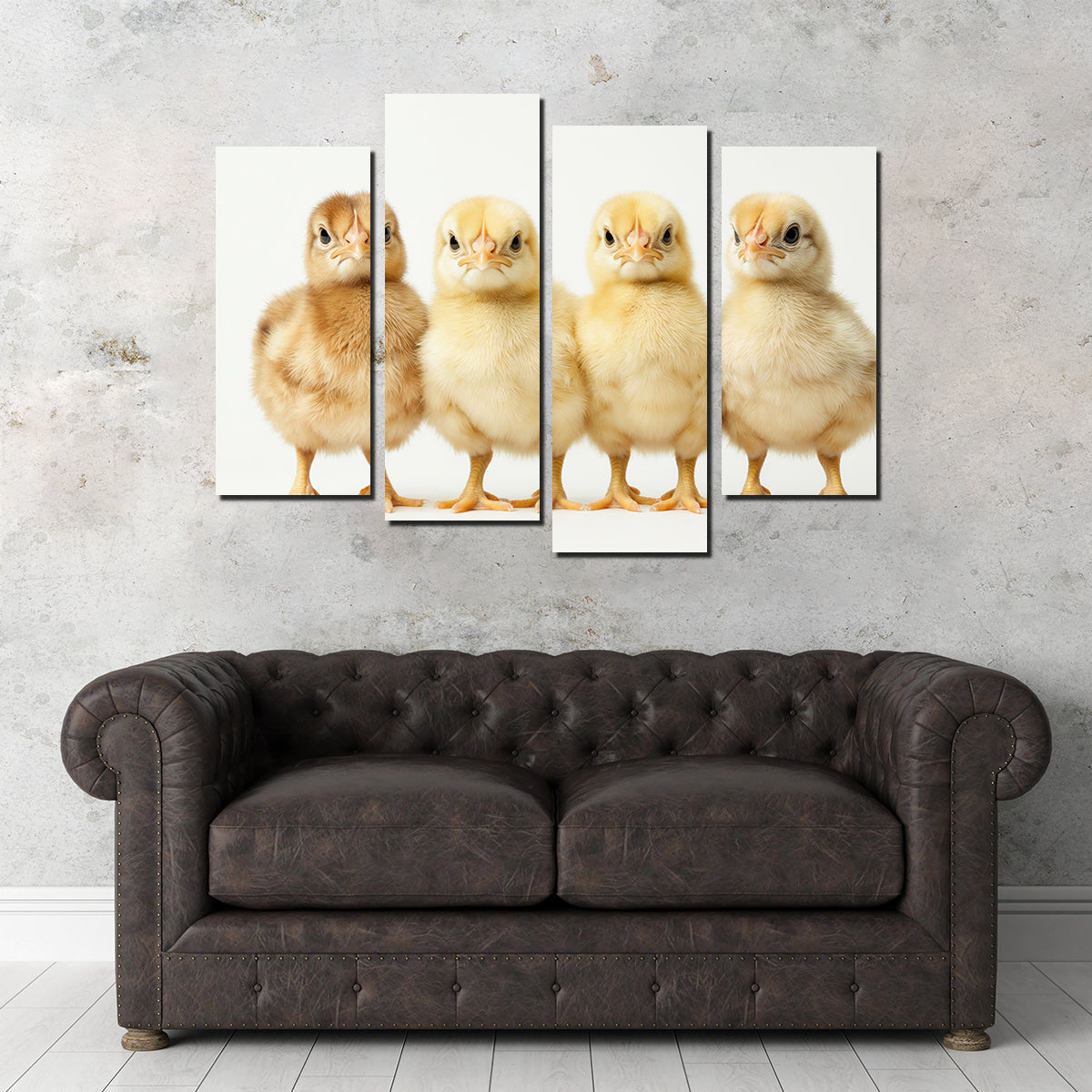 Adorable Four Baby Chickens Wall Art for Your Home Decor
